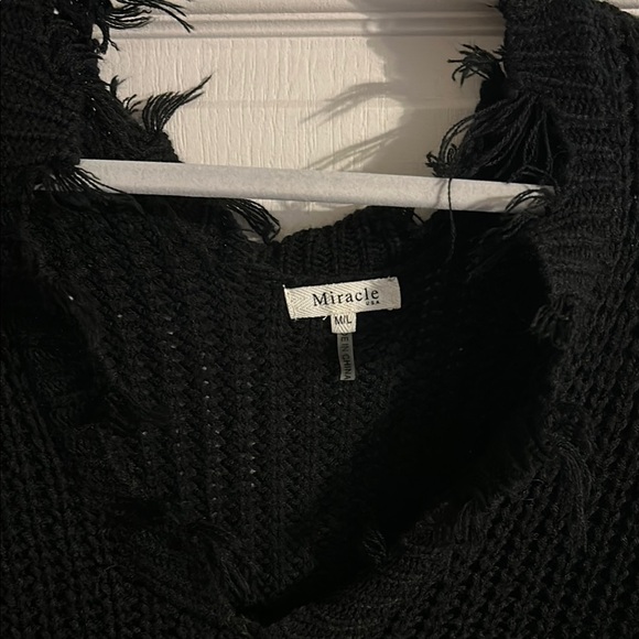Black Distressed Sweater - Picture 2 of 4